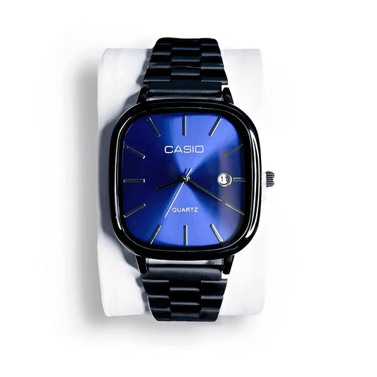 Alish Mart™Casio Black Chain Blue Dial Couple Watch