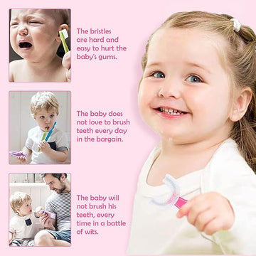 Kids U-Shaped Silicone Toothbrush for 2-9 Years Kids | فرشاة أسنان سيليكون على شكل U للأطفال من عمر 2 إلى 9 سنوات